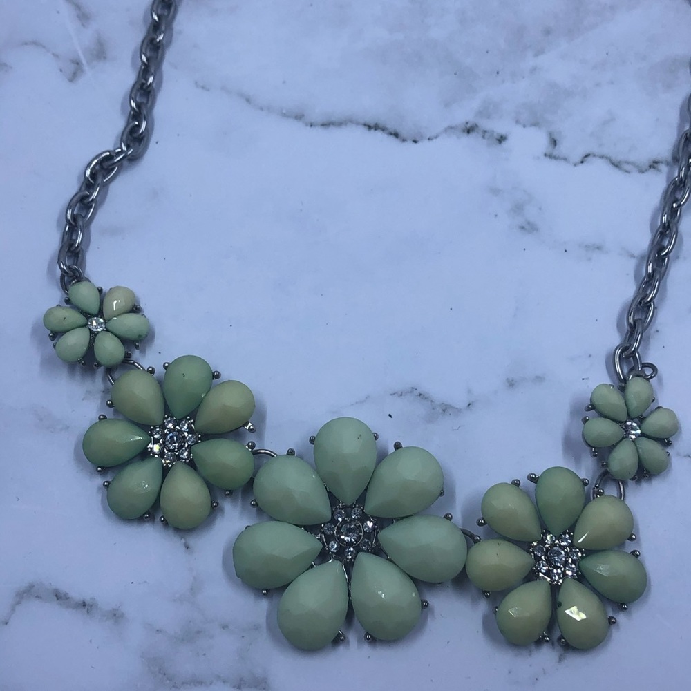 Mint & Silver Statement Necklace - Picture 3 of 5